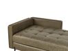 Left Hand Faux Leather Chaise Lounge Green REBAIS_935809