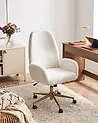 Silla de oficina CLARE Bouclé Blanco