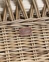 Gartensessel Rattan natürlich Auflagen hellbeige MAROS II_932906