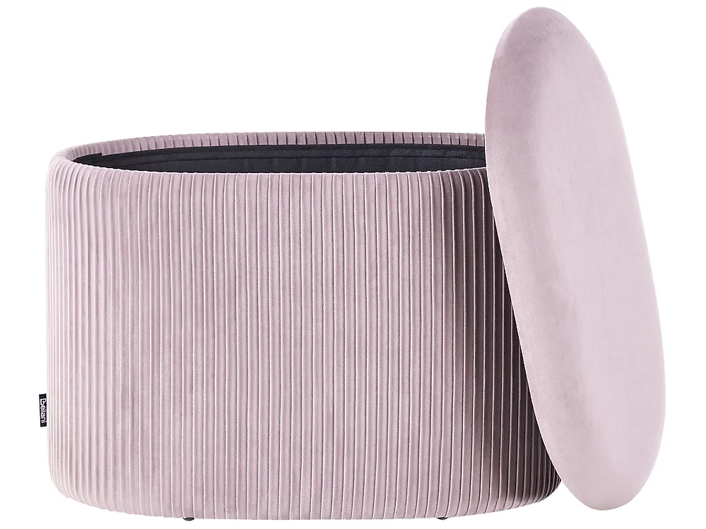 Pouf mit Stauraum RICHLAND Samtstoff Rosa_1194722