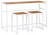 Garden Bar Set 2 Seater AVETRANA Metal Brown/ White