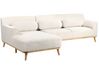 3-Sitzer Ecksofa Bouclé weiss rechtsseitig SIMOS_927962