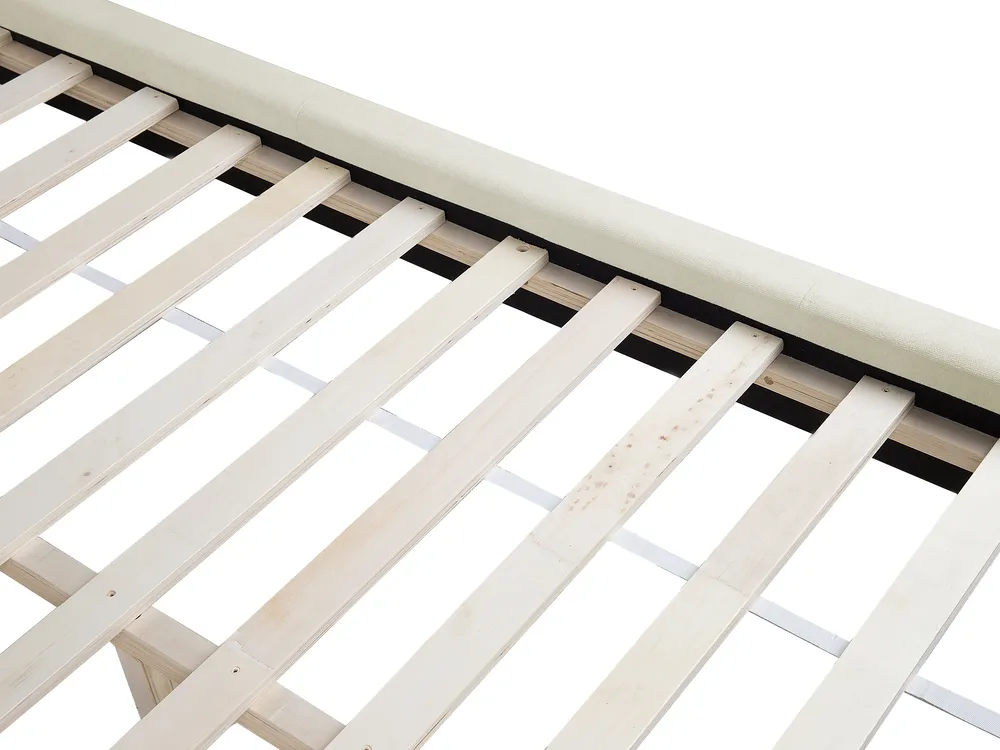 Bett mit Lattenrost Chenillegewebe TALENCE 160 x 200 cm Hellbeige_732372