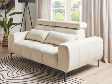 2 Seater Fabric Sofa Cream VEGAMO