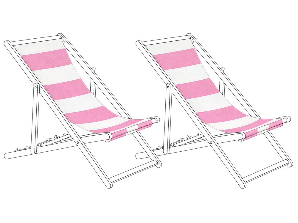 Set de 2 pânze de rezervă pentru șezlong ANZIO/AVELLINO 113 x 44 cm Roz