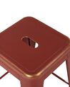 Zestaw 2 stołków barowych metalowych 60 cm czerwono-złoty CABRILLO_705350