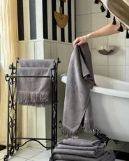 Komplet 2 ręczników ATIU Bawełna frotte Szary_1065309