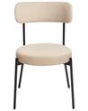 Lot de 2 chaises de salle à manger en tissu bouclé beige clair ALLISON_929047