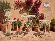 Garden Bar Table BIVIO 60 cm 60 cm Metal Light Green_1102372