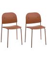 Set of 2 Dining Chairs WINDUST Metal Orange
