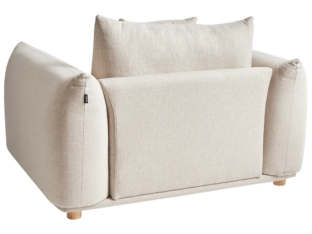 Living Room Set 5 Seater LUVOS Fabric Light Beige_972203