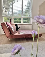 Single Sofa Bed VESTFOLD Velvet Pink_953742