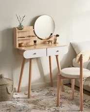 Dressing Table with Mirror CHAMBLY Light Brown_1071041
