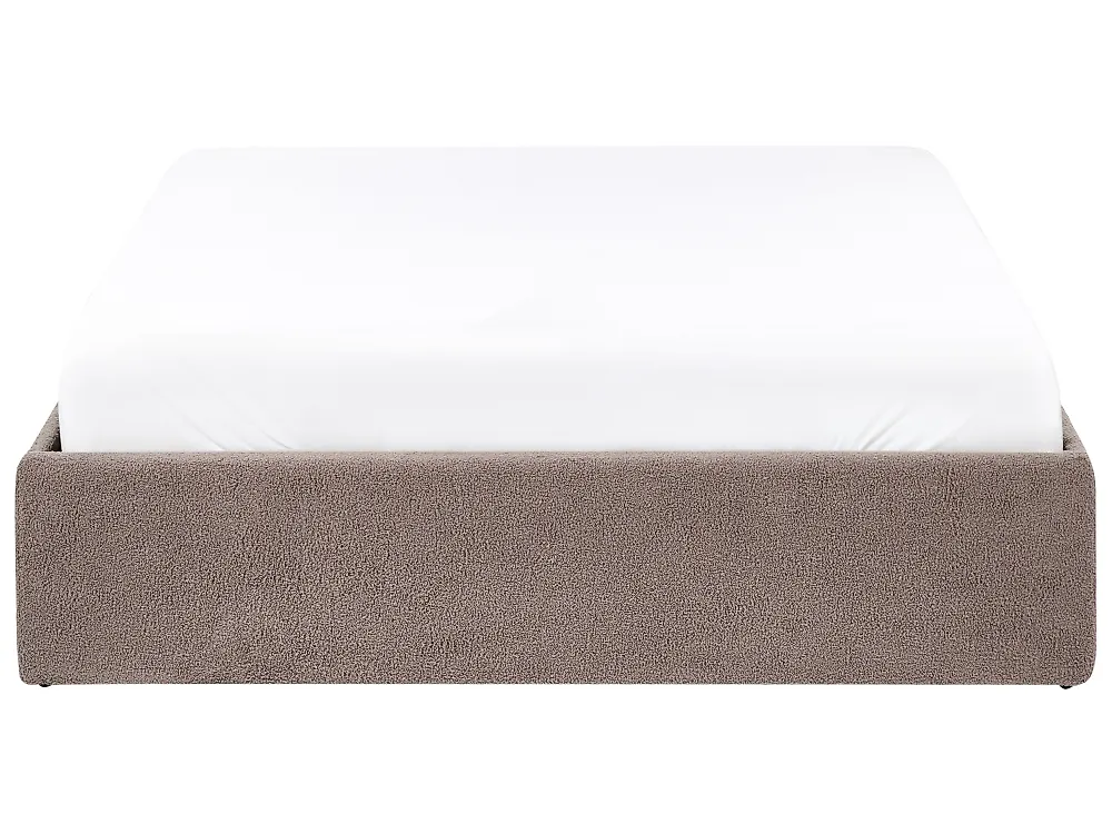 Bett mit Stauraum ohne Kopfteil DINAN Bouclé Taupe 120 x 200 cm_1188230