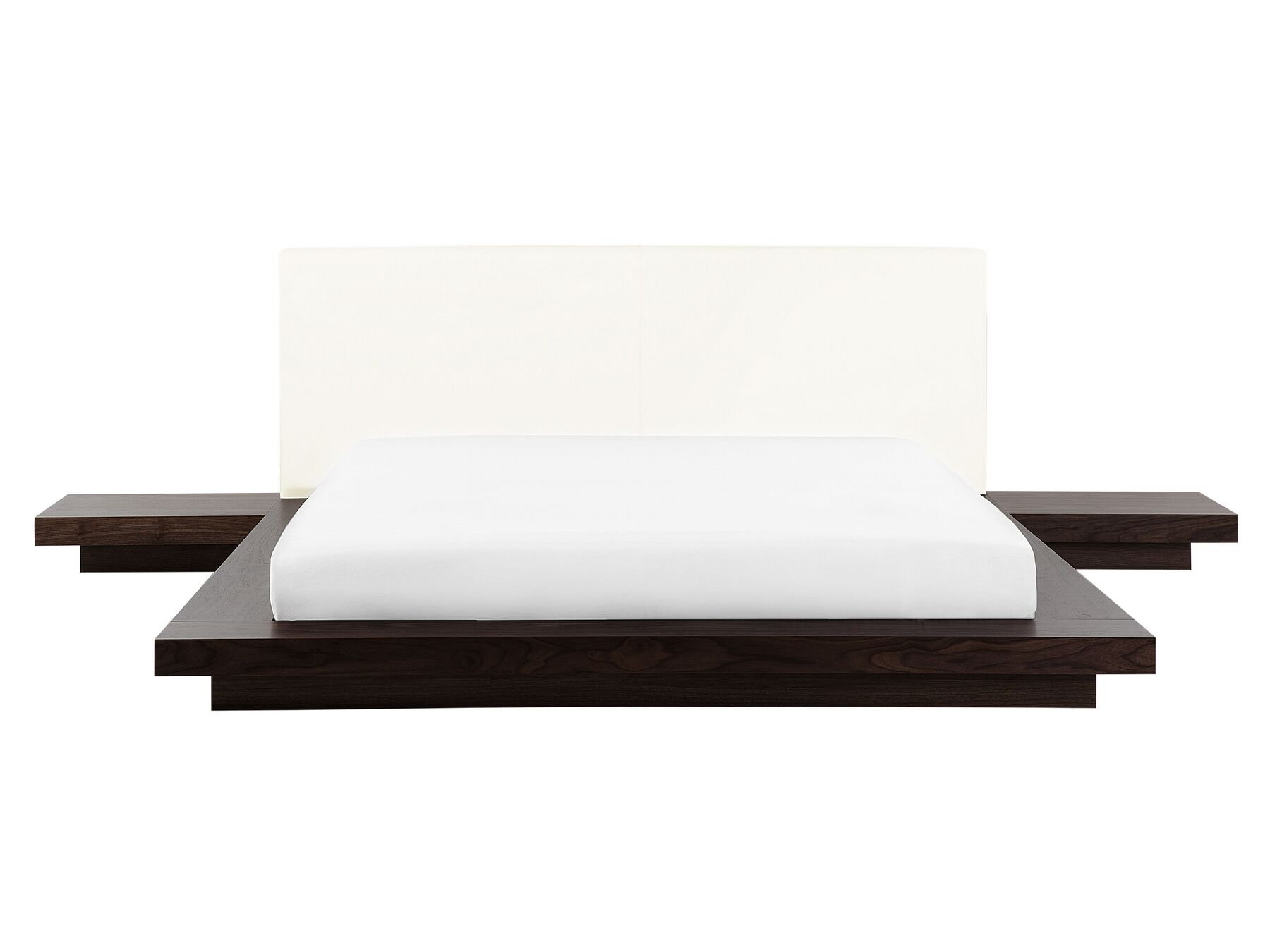 Vodní postel s nočními stolky 160 x 200 cm tmavé dřevo ZEN_754563