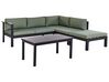 5 Seater Aluminium Garden Corner Sofa Set Black and Green MESSINA_929481