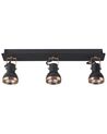 Plafoniera 3 lampade metallo nero e rame 44 cm BARO_828921