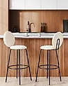 Set of 2 Bar Chairs EMERY Boucle Light Beige