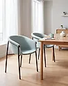 Conjunto de 2 sillas de comedor AMES Tela Verde menta