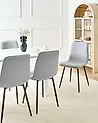 Set of 4 Dining Chairs TUSCOLA Fabric Light Grey