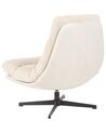 Fabric Swivel Armchair with Footstool Beige TOVIK_923361