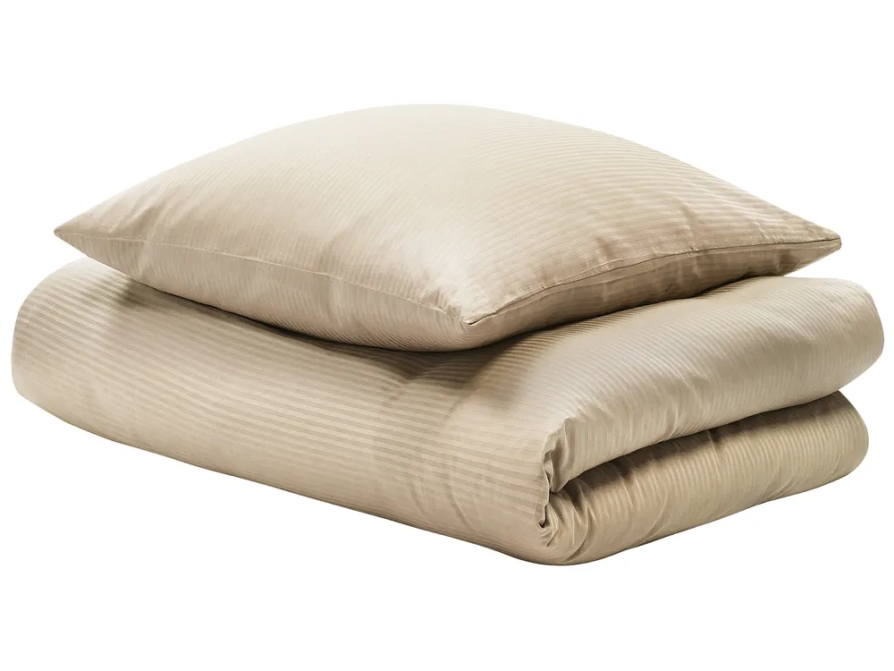 Dekbedovertrekset AVONDALE 135 x 200 cm Katoen-satijn Beige_815149