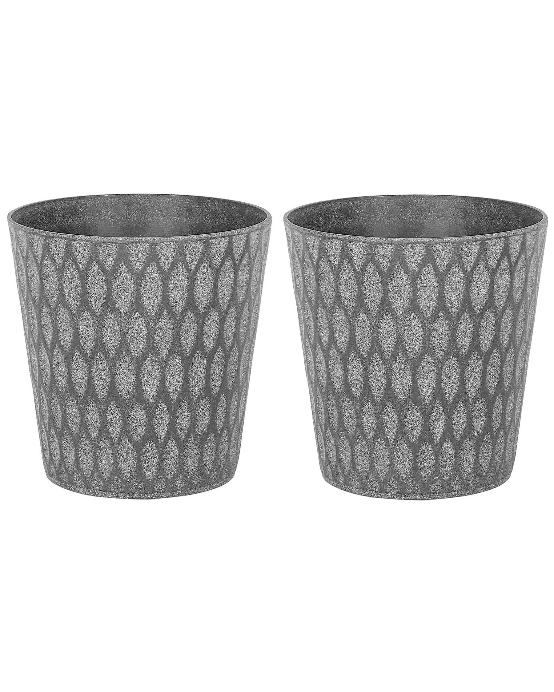  Set of 2 Plant Pots ⌀ 36 cm Grey LAVRIO_844455