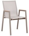 Set of 4 Metal Garden Chairs Taupe TIANO_935874