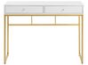Schreibtisch weiß / gold 100 x 50 cm 2 Schubladen DAPHNE_811528