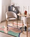 Set of 2 Dining Chairs ZANE Fabric Light Beige