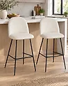 Set of 2 Bar Chairs ARCOLA Velvet Off-White