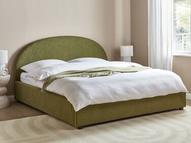 Boucle EU Super King Size Ottoman Bed Olive Green VAUCLUSE