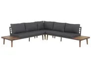 Garden Corner Sofa with Table 5 Seater CORATO Acacia Wood Grey_718990