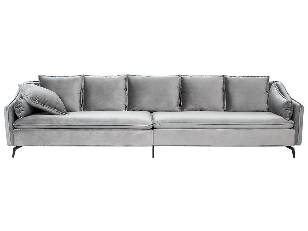 Sofa dla 4 osób AURE Welur Jasnoszary