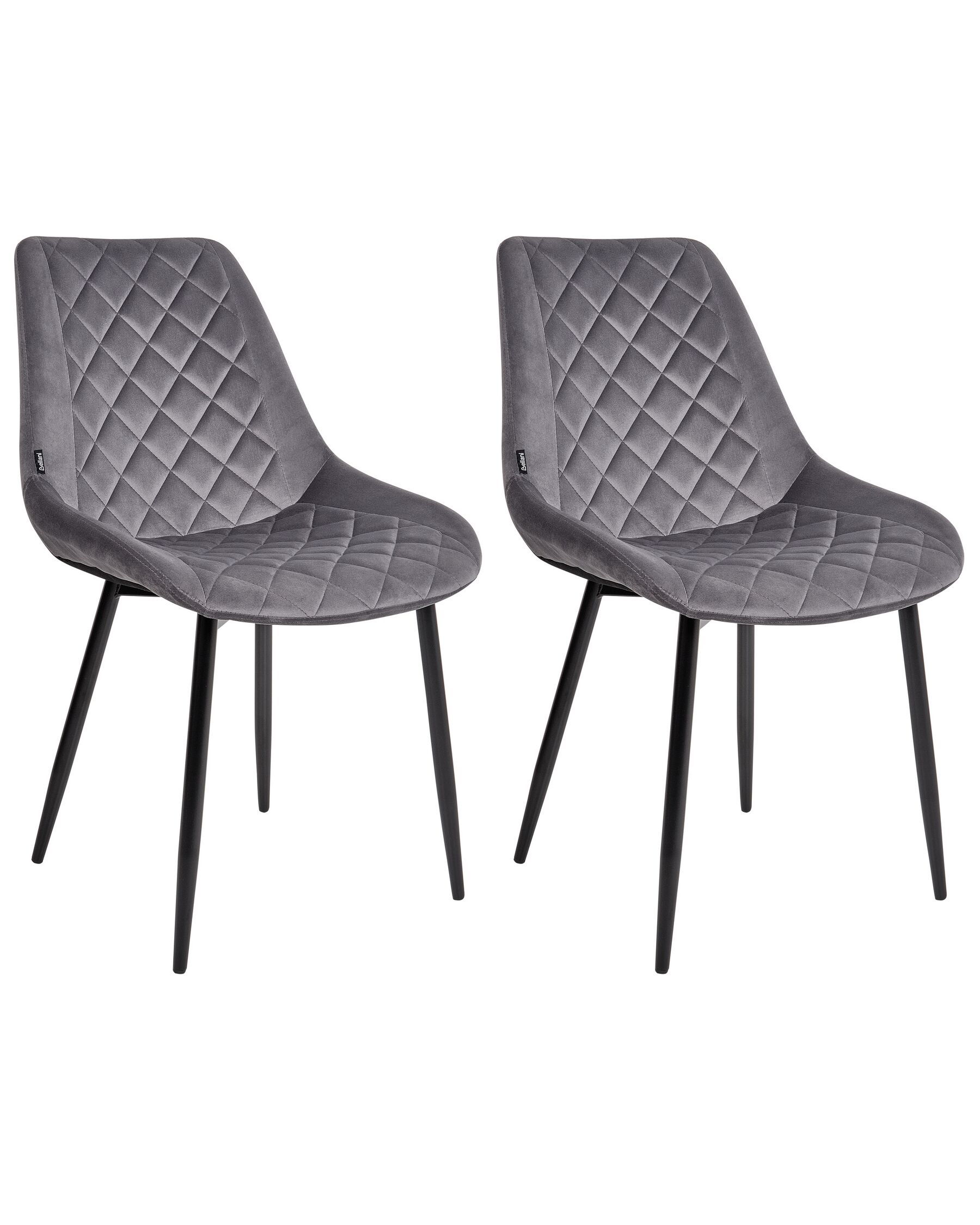 Set di 2 sedie velluto grigio MARIBEL_905391