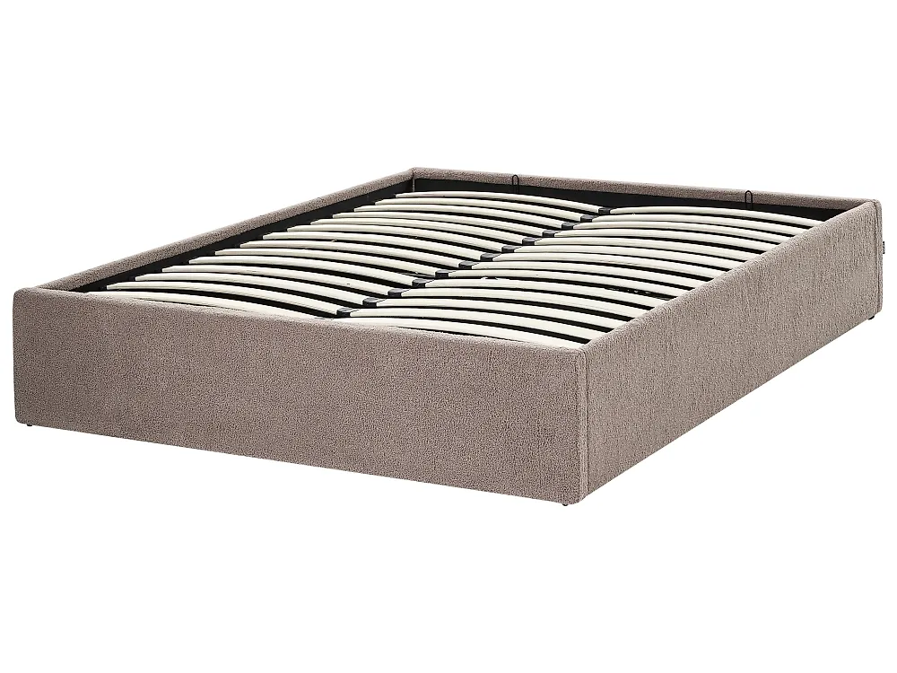 Bett mit Stauraum ohne Kopfteil DINAN Bouclé Taupe 120 x 200 cm_1188227