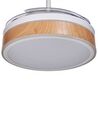 Ventilador de techo de metal blanco/madera clara 54 cm FREMONT_862435