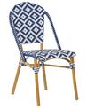 Lot de 4 chaises de jardin bleu et blanc RIFREDDO_799192