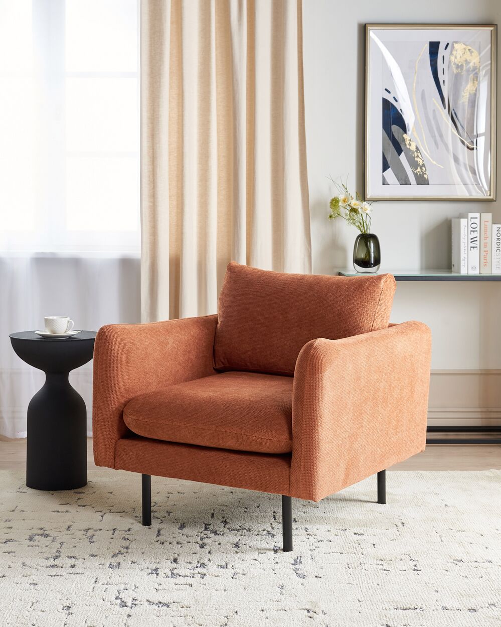 Armchair VINTERBRO Chenille Golden Brown