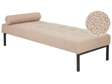 Chaise longue bouclé beige CHINON