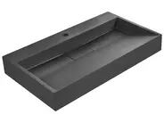 Lavabo sospeso QUENKO 80 x 46 cm Composito minerale Nero_981297