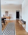 Teppich Baumwolle beige / schwarz 80 x 230 cm geometrisches Muster Kurzflor BOZKIR_920972