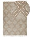 Cotton Area Rug 160 x 230 cm Beige and White KACEM_831143