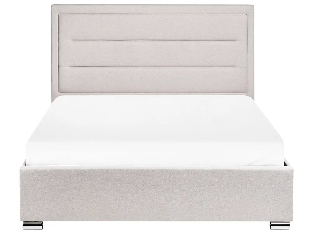Bett mit Stauraum ROUEN Stoff Hellbeige 140 x 200 cm_996725