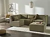 Modular Corner Sofa 4 Seater LEMVIG with Ottoman Corduroy Green Right Hand