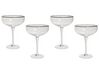 Conjunto de 4 taças de champanhe em vidro transparente e rebordo dourado 450 ml TOPAZ_912974