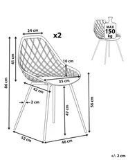 Set di 2 sedie da pranzo CANTON Bianco_802921