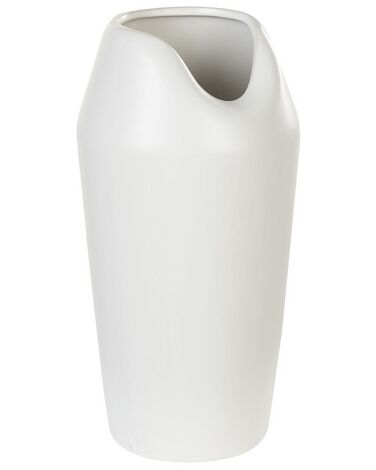 Dekoratívna kameninová váza 33 cm biela APAMEA