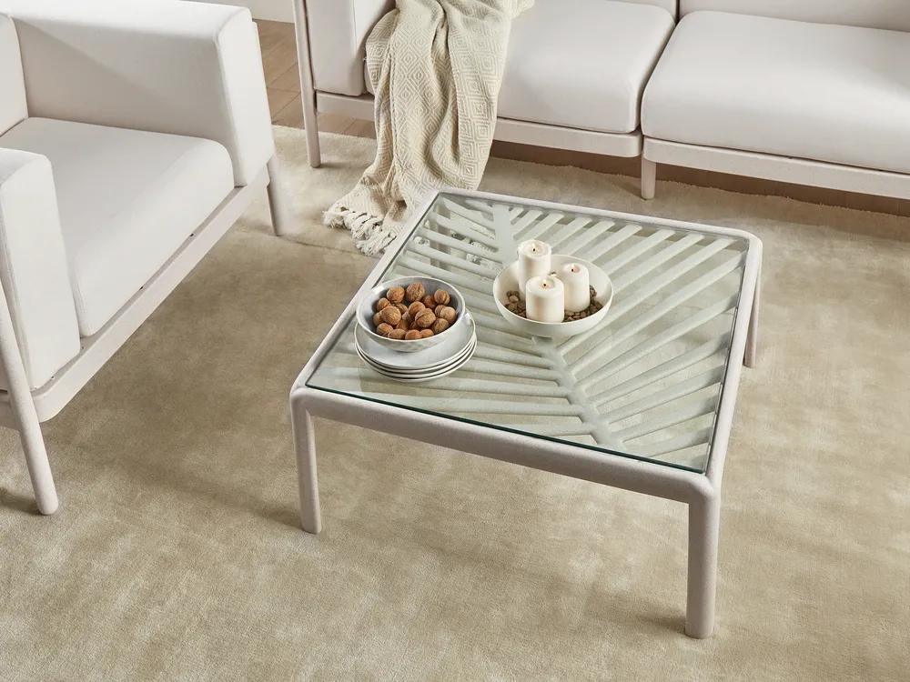 Garden Coffee Table FERRETTI 69 cm 69 cm Light Beige_931424