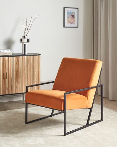 Velvet Armchair Orange DELARY